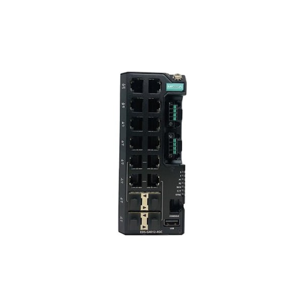 Moxa Managed Full Gigabit Ethernet switch with 8 10/100/1000BaseTX ports EDS-G4012-4GC-HV - main